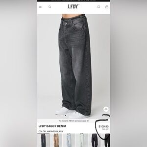 LFDY BAGGY DENIM WASHED BLACK Size 32